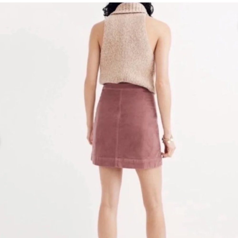 Madewell Suede Velvet Skirt in Blush Desert Rose Size 2